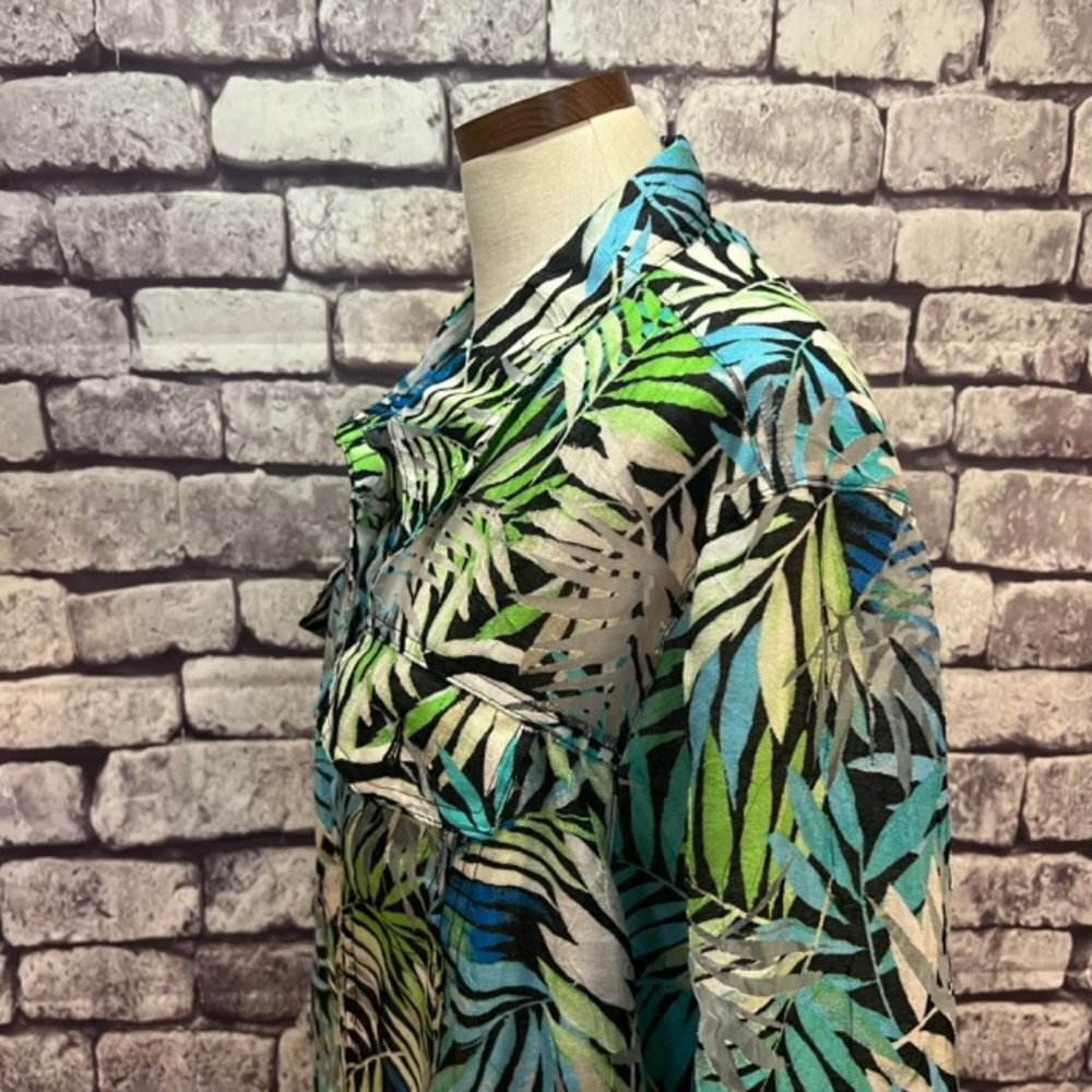 Ruby Rd. Multicolored Sheer Button Down Blouse Si… - image 6